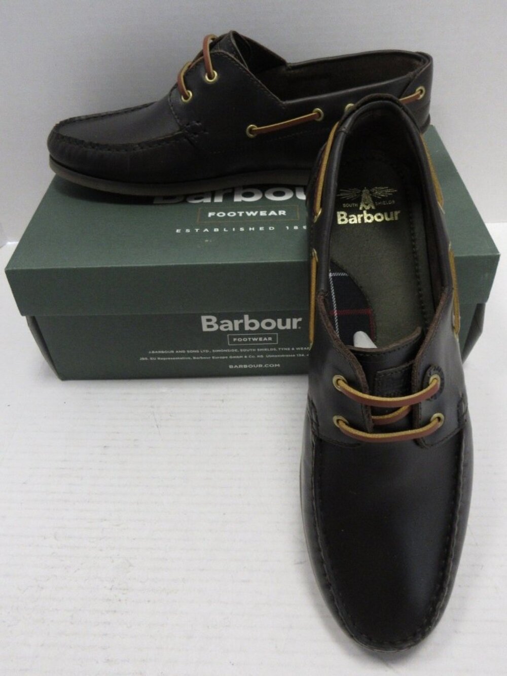 Barbour Boat Shoes 10 Capstan Leather Deck Moc Toe MFO0304BR78 NEW